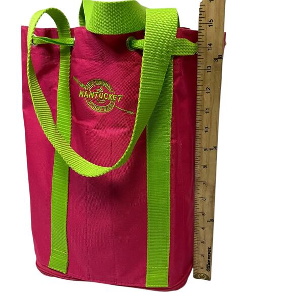 The Original Nantucket Diddy Bag Pink and Green Canvas - Picture 7 of 9